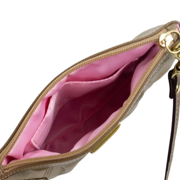 Coach Gold Leather Pleated Wristlet - Picture 5 of 11